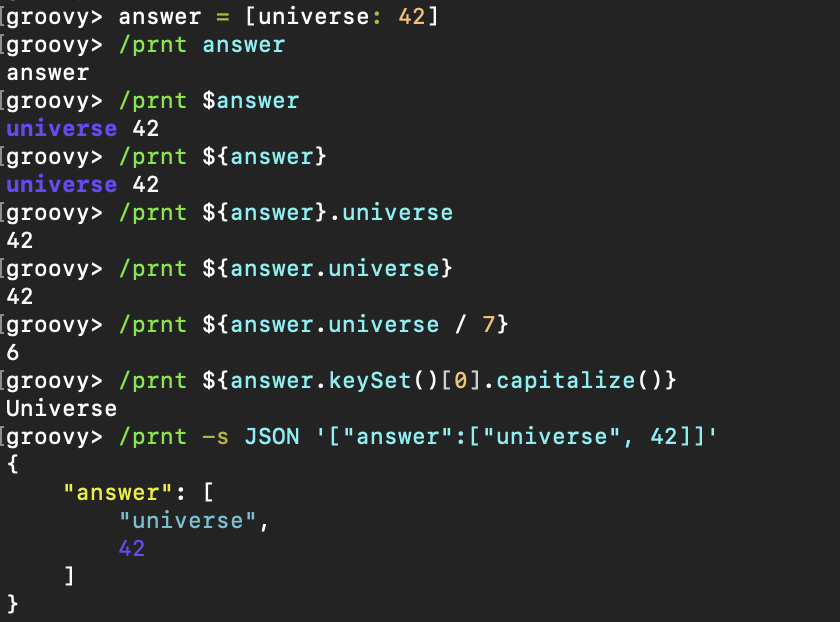 usage of the /prnt command