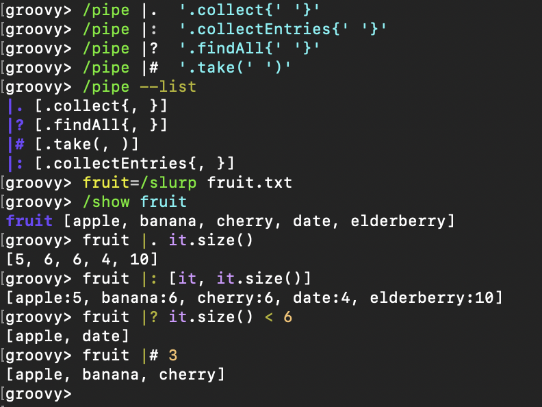 usage of the /pipe command
